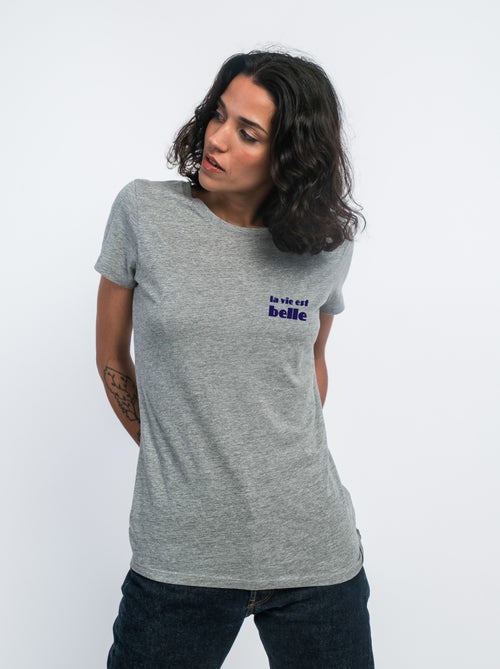 T-shirt Femme - LA VIE EST BELLE CŒUR - Kiabi