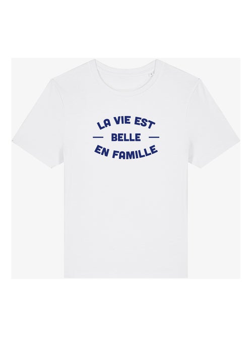 T-shirt Femme - LA VIE EST BELLE EN FAMILLE 2 FACE - Kiabi