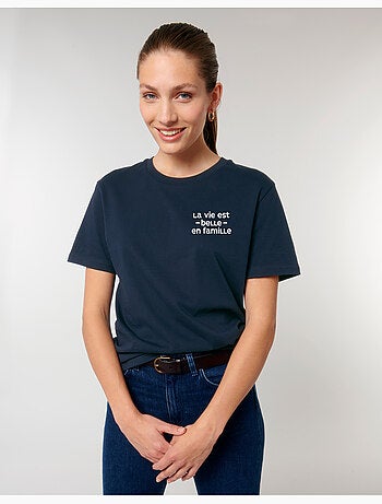 T-shirt Femme - LA VIE EST BELLE EN FAMILLE COEUR