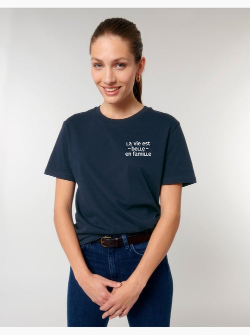 T-shirt Femme - LA VIE EST BELLE EN FAMILLE COEUR - Kiabi