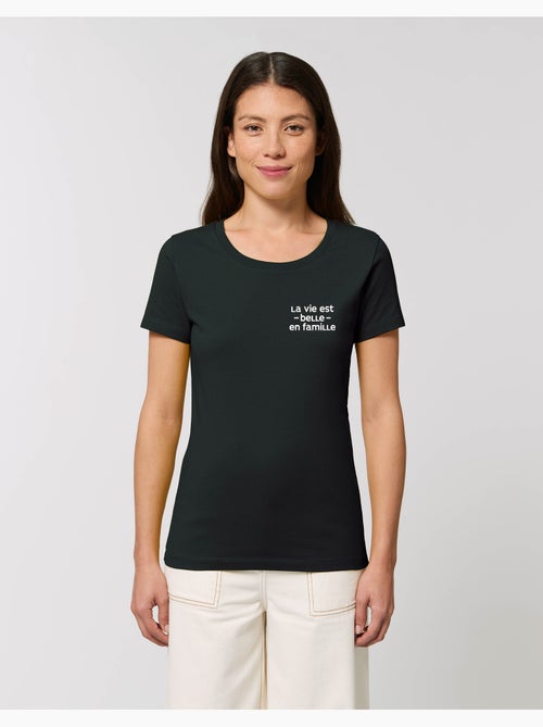 T-shirt Femme - LA VIE EST BELLE EN FAMILLE COEUR - Kiabi