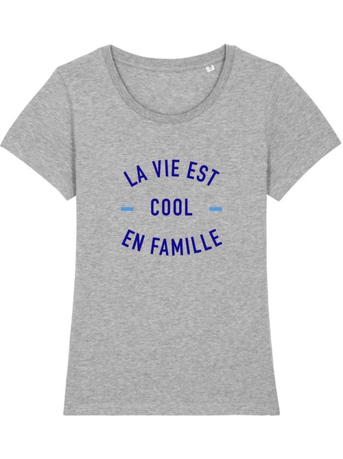 T-shirt Femme - LA VIE EST COOL EN FAMILLE - Kiabi