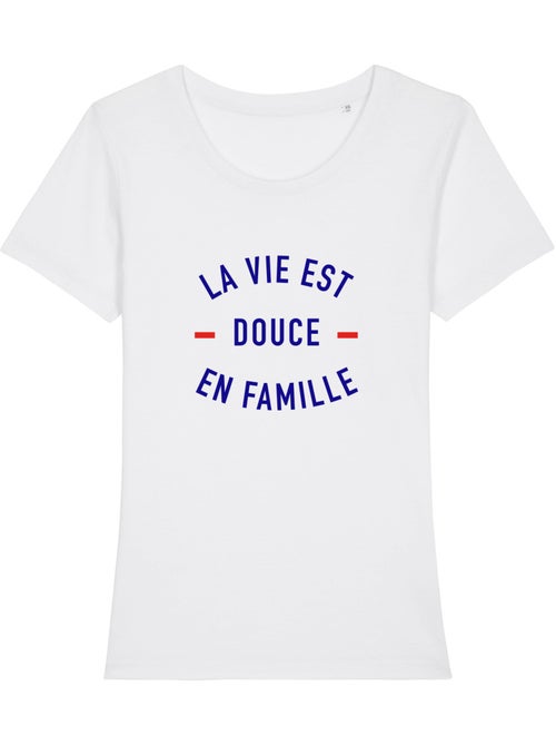 T-shirt Femme - LA VIE EST DOUCE EN FAMILLE - Kiabi