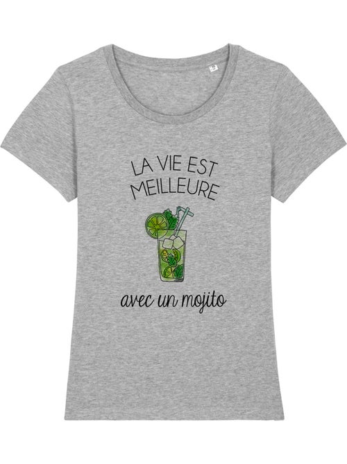 T-shirt Femme - LA VIE EST MEILLEURE AVEC UN MOJITO - Kiabi