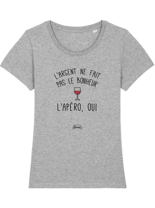 T-shirt Femme - L'ARGENT NE FAIT PAS LE BONHEUR, L'APÉRO OUI - Kiabi