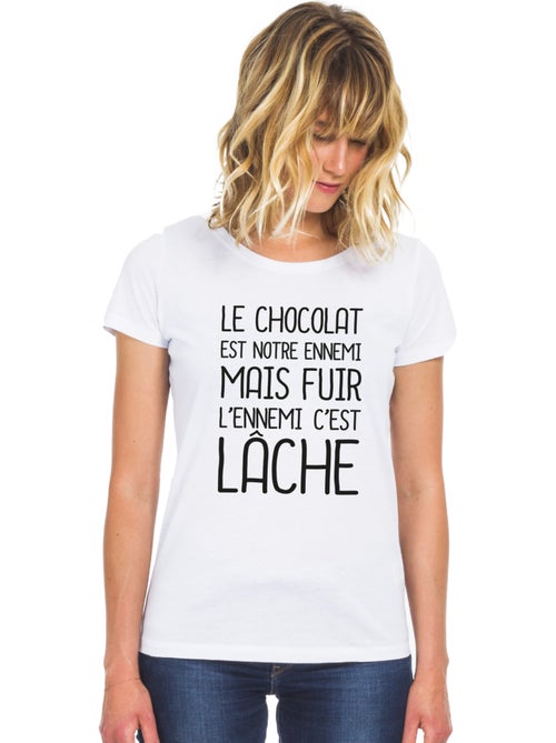 T-shirt Femme - LE CHOCOLAT EST NOTRE ENNEMI 2 - Kiabi