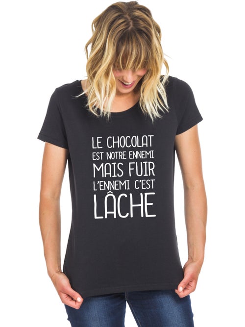 T-shirt Femme - LE CHOCOLAT EST NOTRE ENNEMI 2 - Kiabi