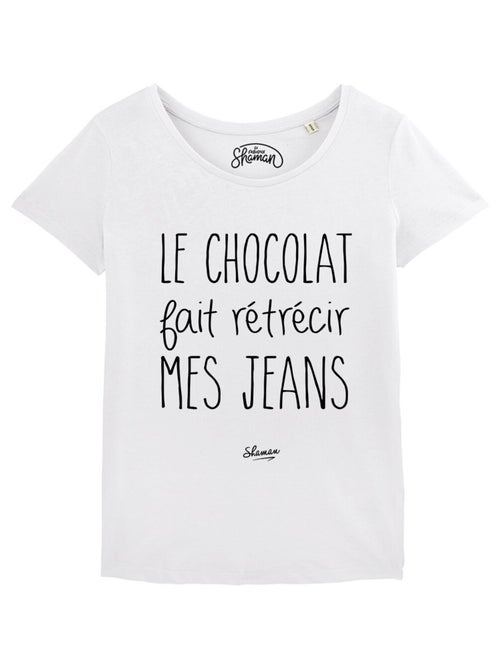 T-shirt Femme - LE CHOCOLAT FAIT RETRECIR MES JEANS - Kiabi