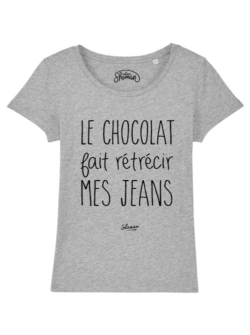 T-shirt Femme - LE CHOCOLAT FAIT RETRECIR MES JEANS - Kiabi