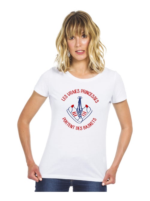 T-shirt Femme - LES VRAIES PRINCESSES PORTENT DES BASKETS - Kiabi