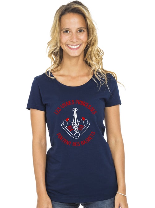 T-shirt Femme - LES VRAIES PRINCESSES PORTENT DES BASKETS - Kiabi