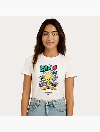 T-shirt femme - loneley tunes tweety 80th bad