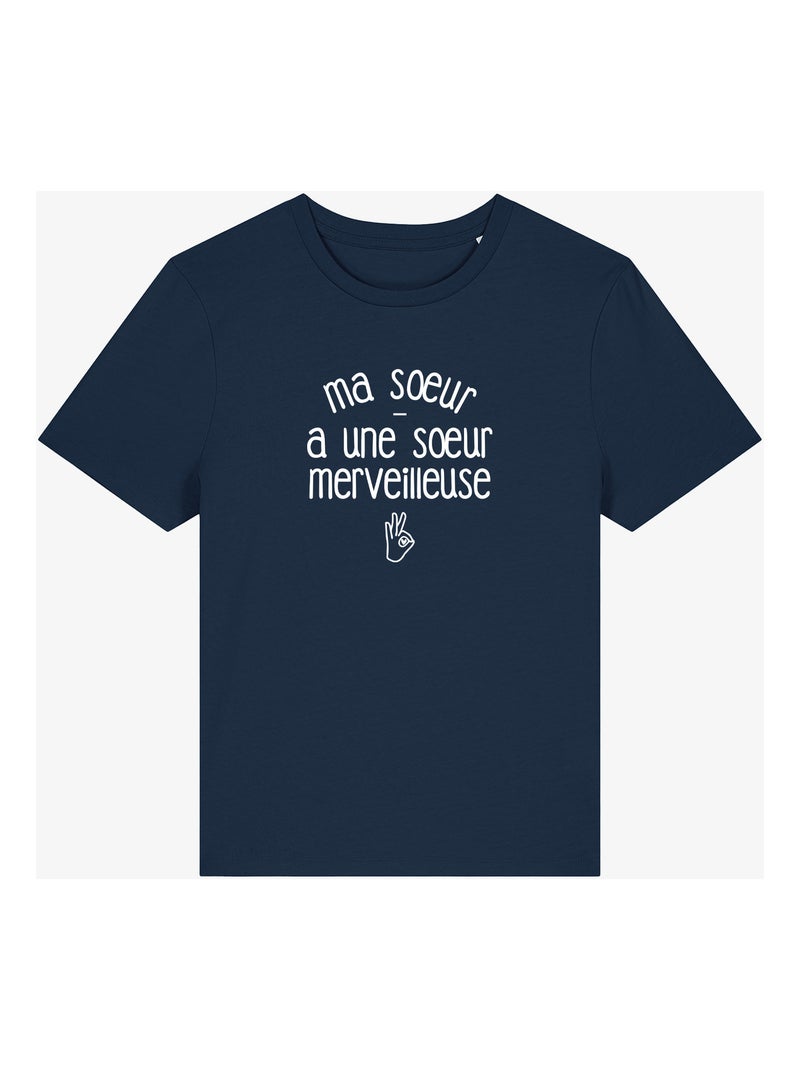 T-shirt Femme - MA SŒUR A UNE SŒUR MERVEILLEUSE Bleu marine - Kiabi