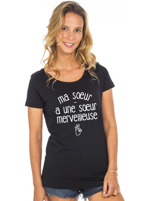 T-shirt Femme - MA SŒUR A UNE SŒUR MERVEILLEUSE - Kiabi