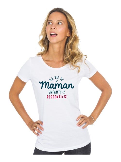 T-shirt Femme - MA VIE DE MAMAN : ENFANTS 2 RESSENTI 12 - Kiabi