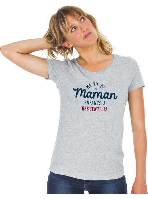 T-shirt Femme - MA VIE DE MAMAN : ENFANTS 2 RESSENTI 12 - Kiabi