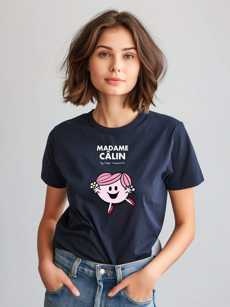 T-shirt Femme - MADAME CÂLIN Bleu marine - Kiabi