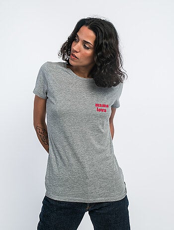 T-shirt Femme - MAMA LOVA CŒUR ROUGE