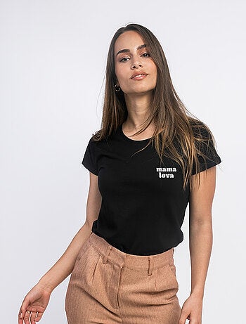 T-shirt Femme - MAMA LOVA CŒUR ROUGE