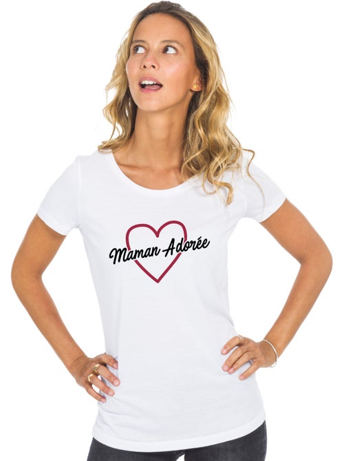 T-shirt Femme - MAMAN ADORÉE 2 WAF - Kiabi