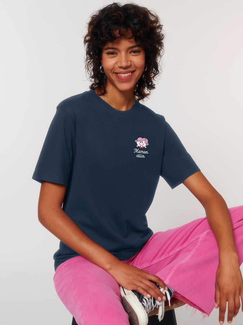 T-shirt Femme - MAMAN CALIN COEUR Bleu marine - Kiabi