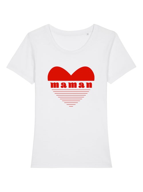 T-shirt Femme - MAMAN CŒUR ROUGE - Kiabi