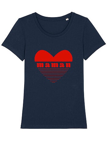 T-shirt Femme - MAMAN CŒUR ROUGE