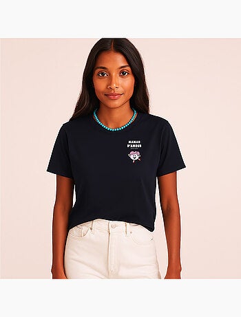 T-shirt Femme - MAMAN D'AMOUR CŒUR
