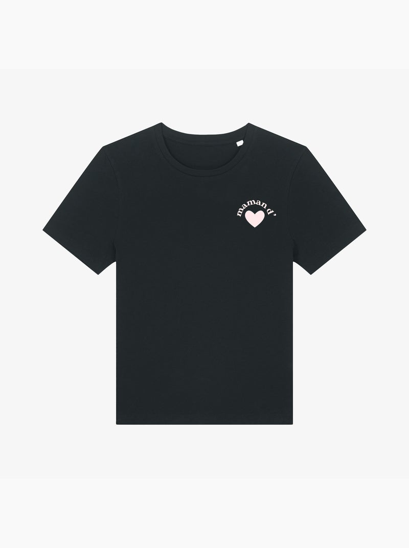T-shirt Femme - MAMAN D'AMOUR CŒUR Noir - Kiabi