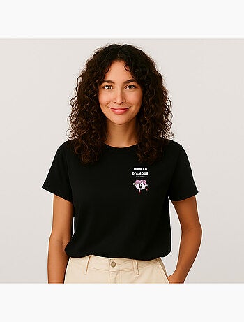 T-shirt Femme - MAMAN D'AMOUR CŒUR