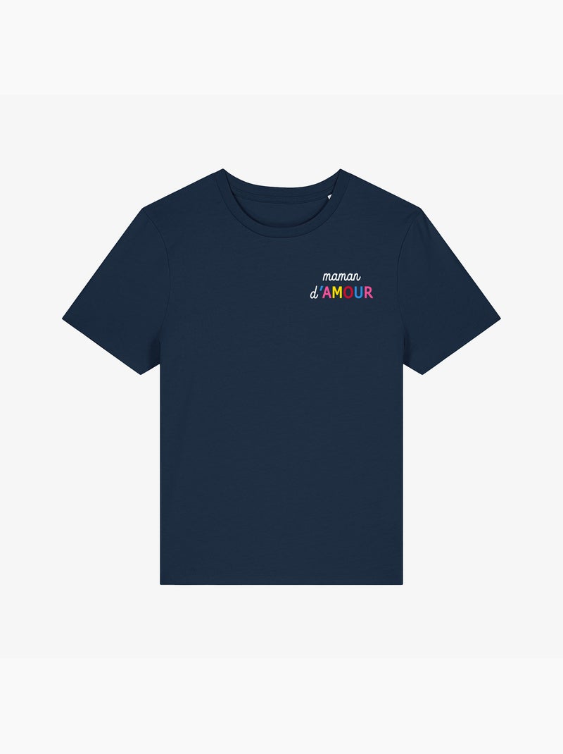 T-shirt Femme - MAMAN D'AMOUR COLORÉE CŒUR Bleu marine - Kiabi