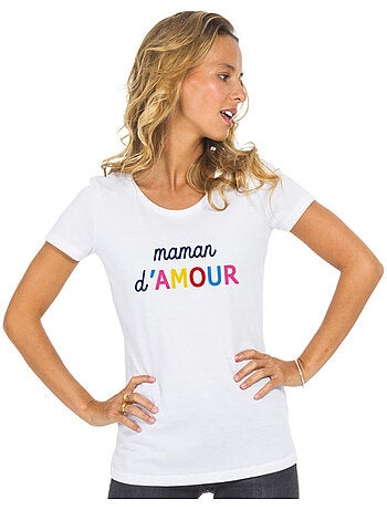T-shirt Femme - MAMAN D'AMOUR COLORÉE WAF