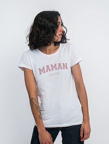 T-shirt Femme - MAMAN FOREVER TYPO USA