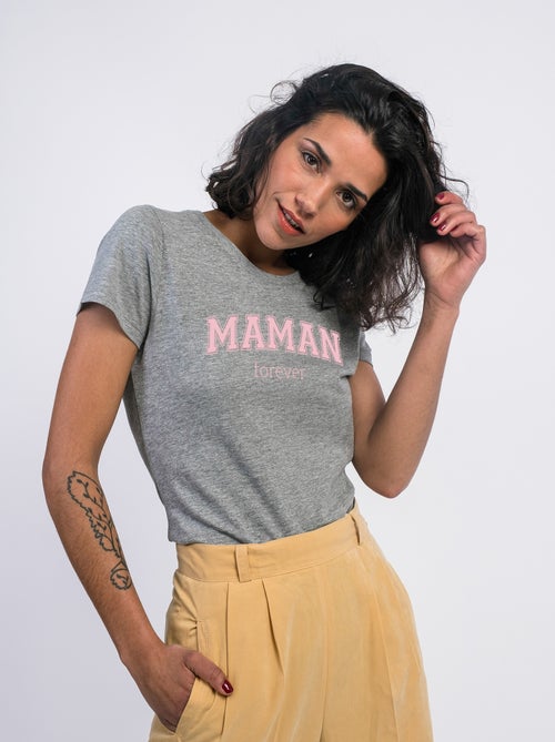 T-shirt Femme - MAMAN FOREVER TYPO USA - Kiabi