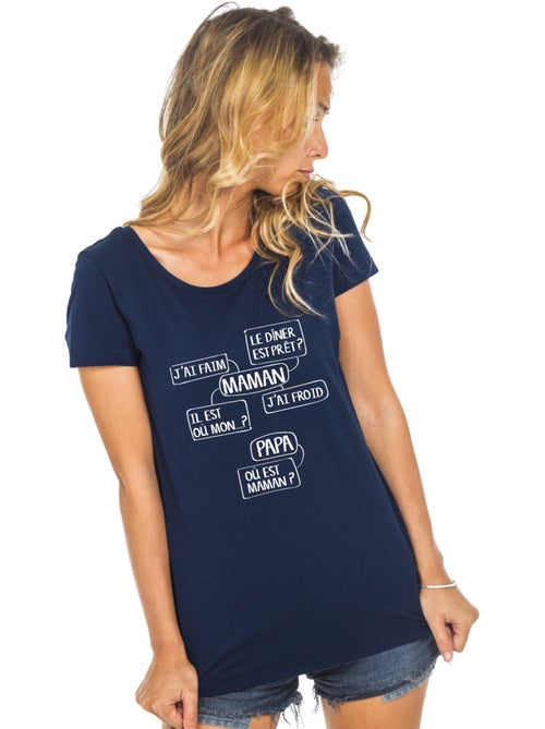 T-shirt Femme - MAMAN J'AI FAIM, LE DINER EST PRÊT? IL EST OÙ MON?... - Kiabi