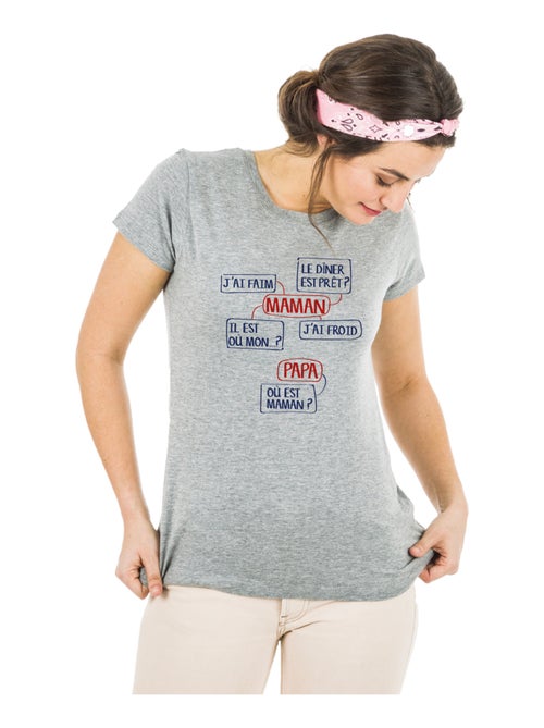 T-shirt Femme - MAMAN J'AI FAIM, LE DINER EST PRÊT? IL EST OÙ MON?... - Kiabi