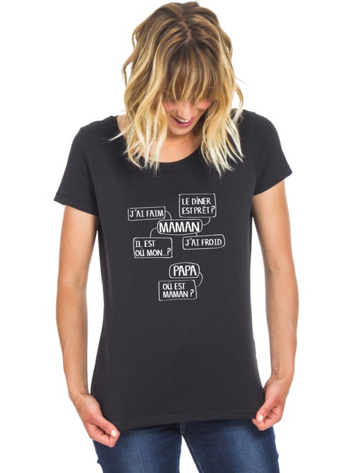 T-shirt Femme - MAMAN J'AI FAIM, LE DINER EST PRÊT? IL EST OÙ MON?... - Kiabi