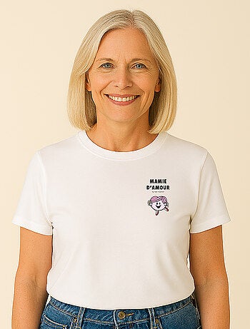 T-shirt Femme - MAMIE D'AMOUR CŒUR