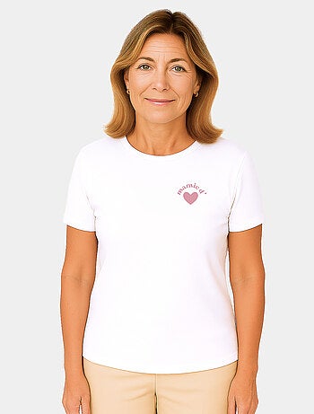 T-shirt Femme - MAMIE D'AMOUR CŒUR