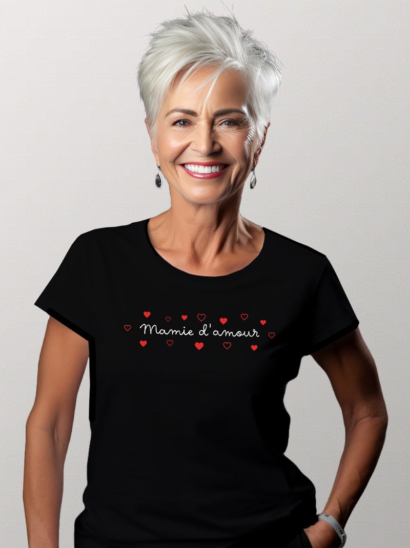 T-shirt Femme - MAMIE D'AMOUR Noir - Kiabi