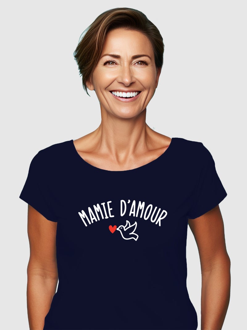 T-shirt Femme - MAMIE D'AMOUR W Bleu marine - Kiabi