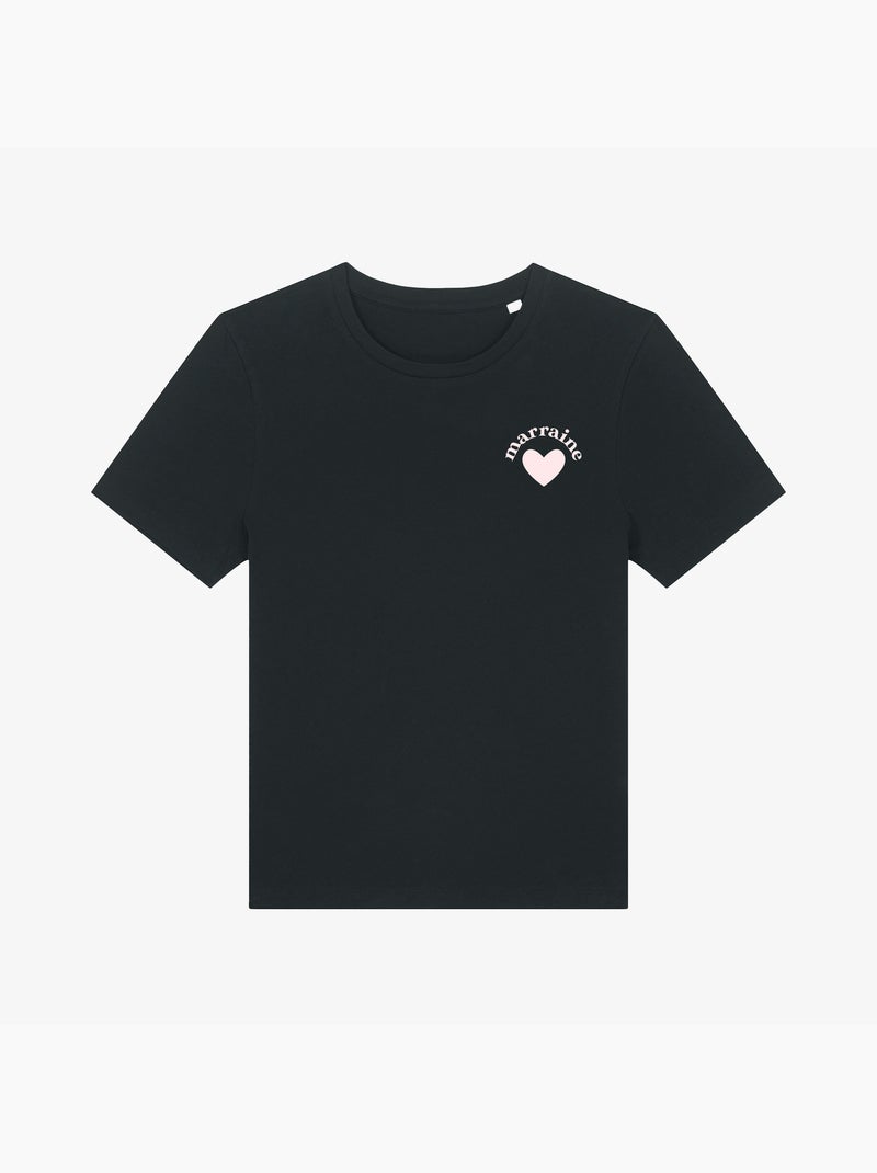 T-shirt Femme - MARRAINE D'AMOUR CŒUR Noir - Kiabi