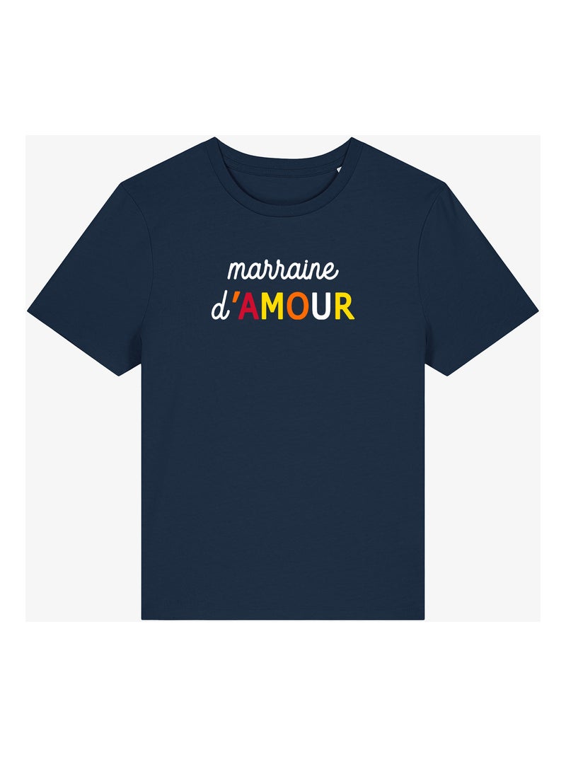 T-shirt Femme - MARRAINE D'AMOUR COLORÉE WAF Bleu marine - Kiabi