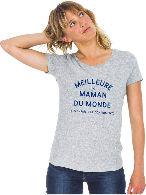 T-shirt Femme - MEILLEURE MAMAN DU MONDE (SES ENFANTS LE CONFIRMENT) 2 WAF - Kiabi