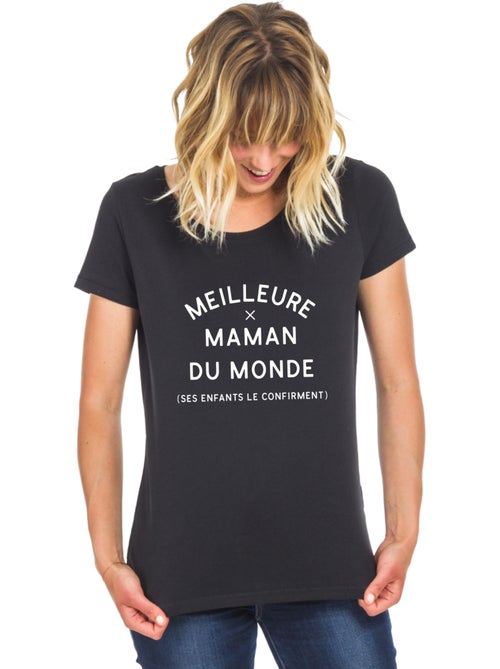 T-shirt Femme - MEILLEURE MAMAN DU MONDE (SES ENFANTS LE CONFIRMENT) 2 WAF - Kiabi
