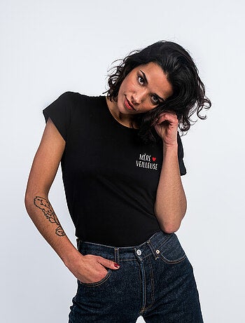 T-shirt Femme - MÈRE VEILLEUSE CŒUR