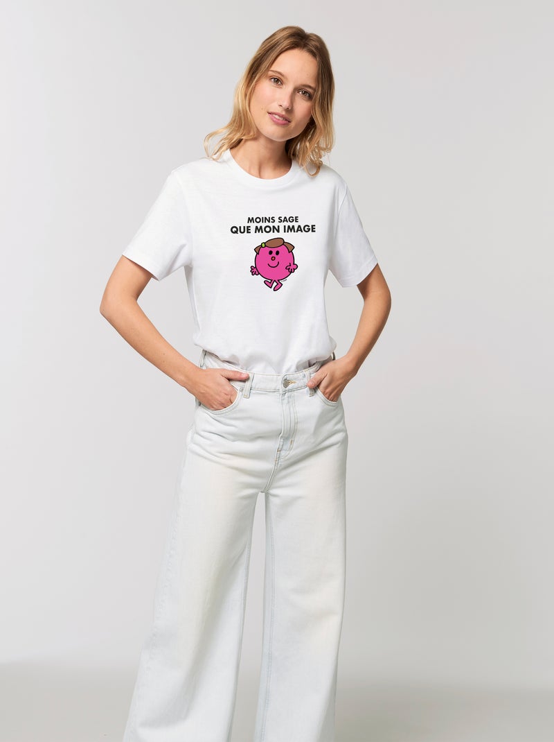 T-shirt Femme - MOINS SAGE QUE MON IMAGE Blanc - Kiabi