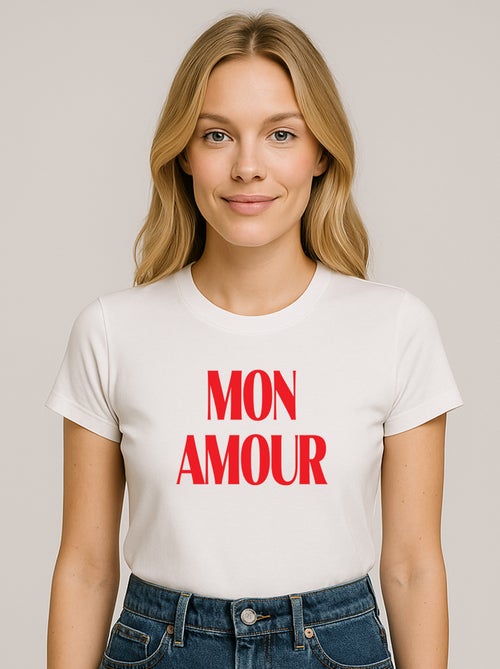 T-shirt Femme - MON AMOUR - Kiabi