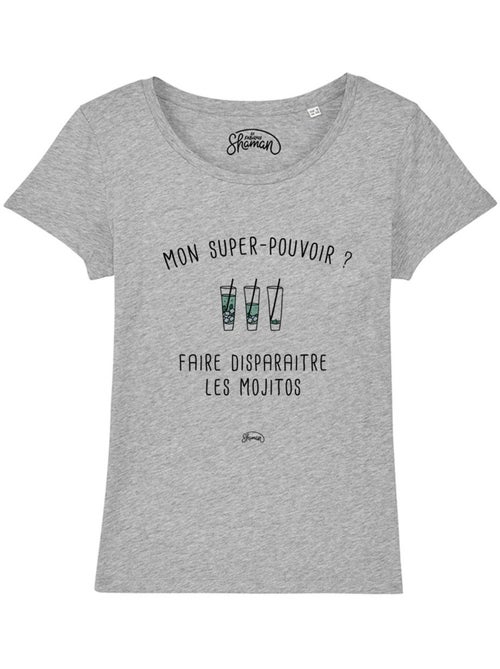 T-shirt Femme - MON SUPER-POUVOIR? FAIRE DISPARAITRE LES MOJITOS - Kiabi