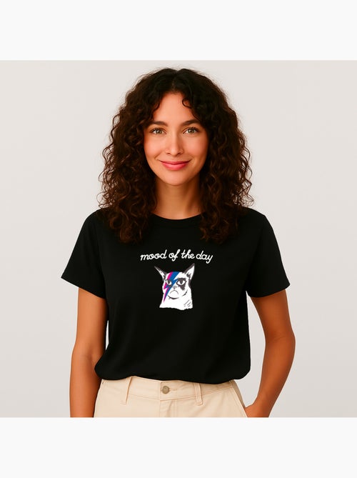 T-shirt Femme - MOOD OF THE DAY CAT - Kiabi